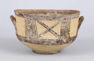 Sub-Mycenaean Ware Bowl with Handles and Geometric Design