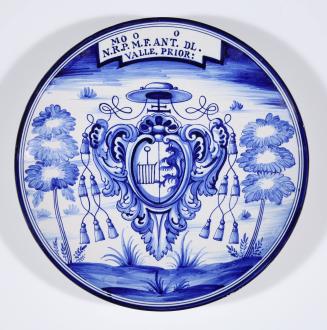 Maiolica Plate with Coat-of-Arms in Cartouche