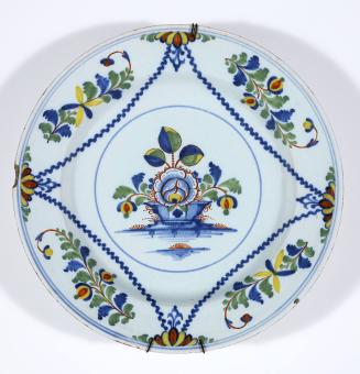 Bristol Faience Charger with Bird and Floral Design