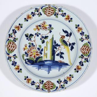 Bristol Faience Charger with Floral Design
