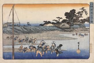 Gathering Shells at Low Tide at Susaki, from the first series Famous Places in Edo