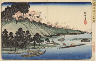 Cherry Blossoms along the Sumida River, from the first series Famous Places in Edo