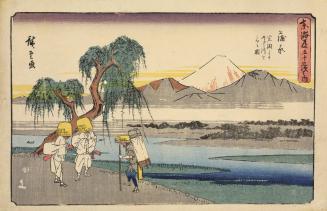 View of the Fuji River from Iwafuchi near Kambara, no. 16 from the series The Fifty-three Stations of the Tōkaidō