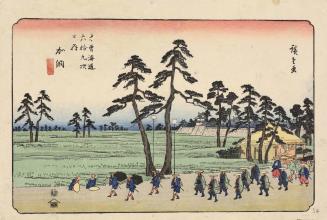 Procession at Kano, no. 54 from the series Sixty-nine Stations on the Kisokaidō
