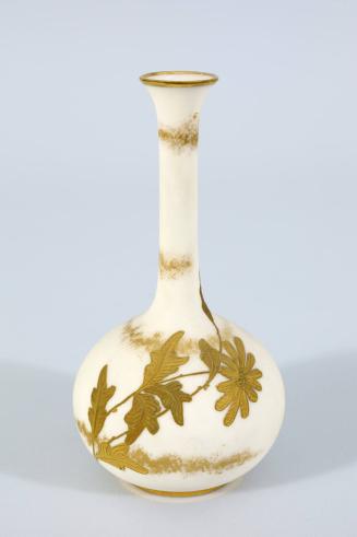 Belleek Vase Decorated with a Chrysanthemum