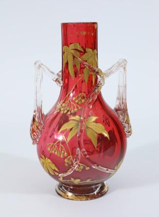 Pitcher with Two Handles and Decorated with Leaves and Berries
