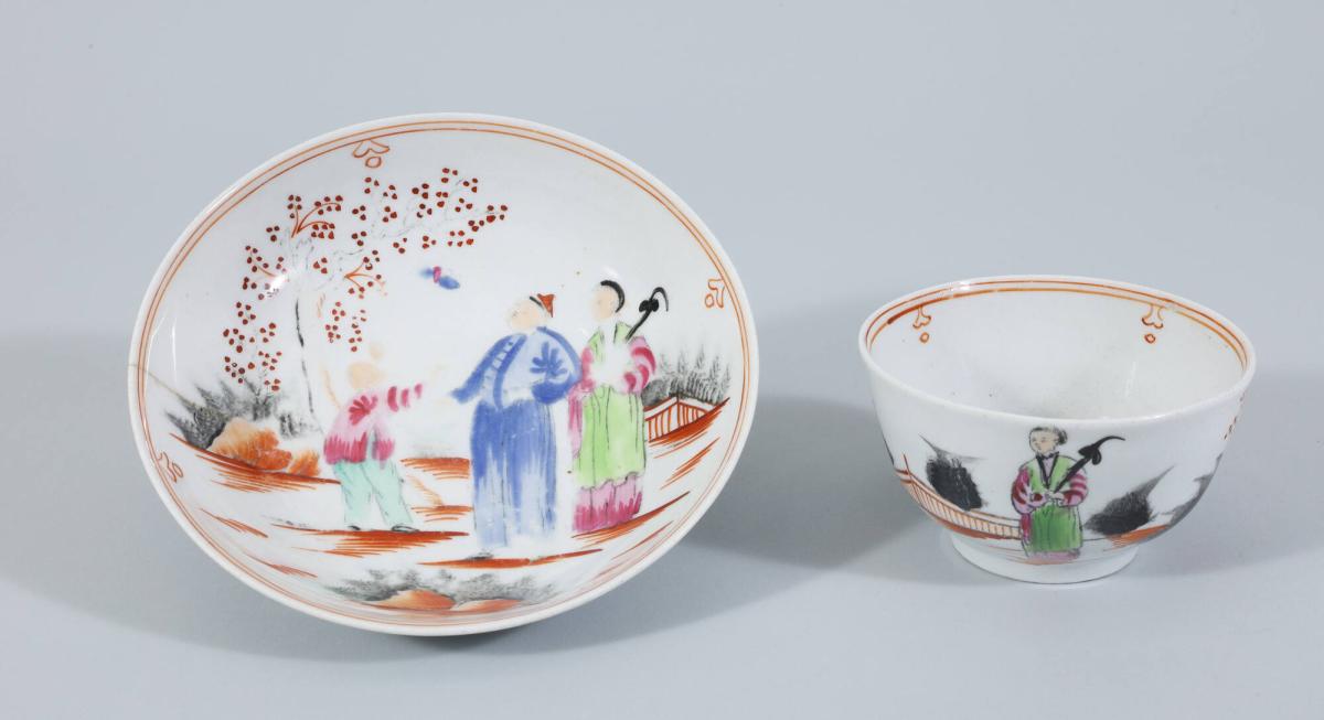 New Hall Teacup and Saucer (pattern 421)