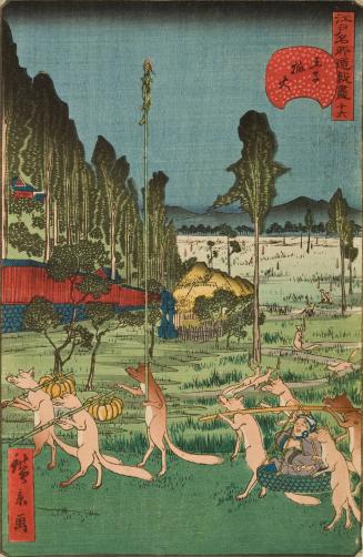 Fox Fires at Ōji,  no.16 from the series Comic Events at Famous Places in Edo