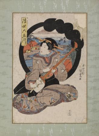 Courtesan Playing a Samisen, from the series The Six Tama Rivers in the Floating World