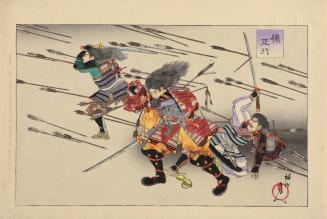 Kusunoki Masatsura 楠木正行 (1326 – 1348) at the Battle of Shijō Nawate, from an untitled series of historical subjects