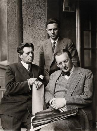 Fritz Lang, director, producer; Erwin Piscator, director, producer; Reinhold Schuenzel, actor (R to L), Berlin, no. 9 from Lotte Jacobi Portfolio II