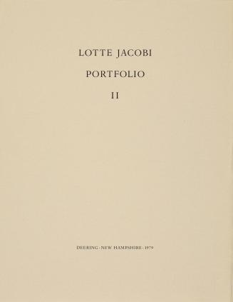 Title Page, from Lotte Jacobi Portfolio II