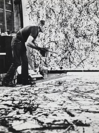 Jackson Pollock at Work in his Studio