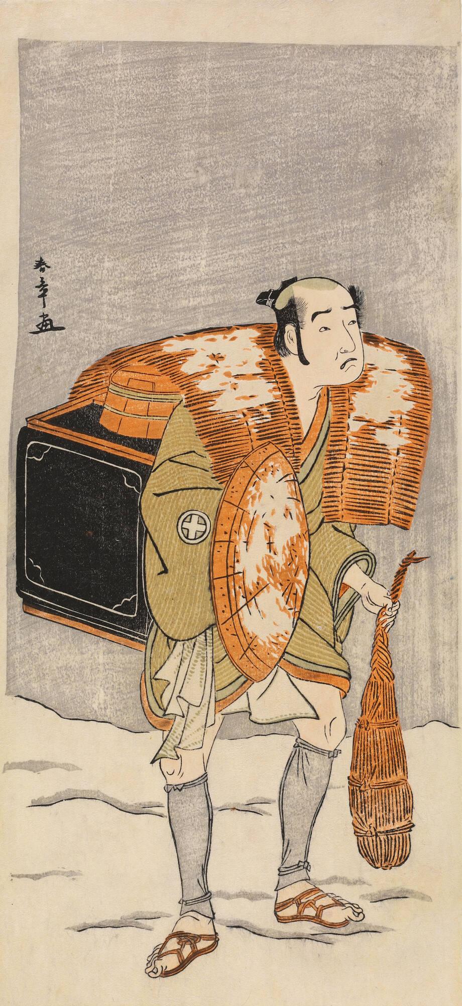 The Actor Ōtani Tomoemon I as a Street Vendor Standing in the Snow