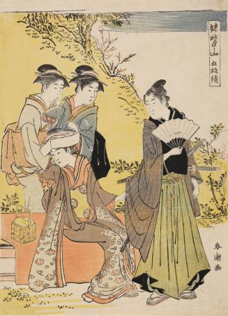 Young Couple with Attendants, from the Five Illustrations for the Play Imoseyama