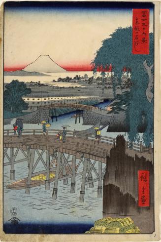 Fuji from Ichikoku Bridge in the Eastern Capital, no. 1 from Thirty-six Views of Mt. Fuji