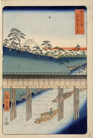 The Bridge at Ochanomizu in the Eastern Capital, no. 5 from the series Thirty-six Views of Mt. Fuji
