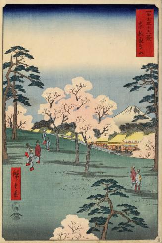 Cherry Blossoms at Asuka Hill in the Eastern Capital, no. 8 from the series Thirty-six Views of Mt. Fuji