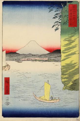 Cherry Blossoms in Hommoku in Musashi Province, no. 16 from the series Thirty-six Views of Mt. Fuji