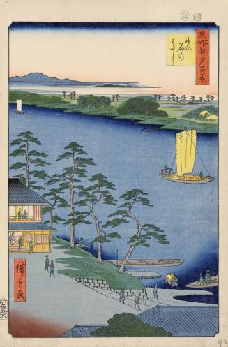 Niijuku Ferry (Niijuku no watashi), from the series One Hundred Famous Views of Edo (Meisho Edo hyakkei)