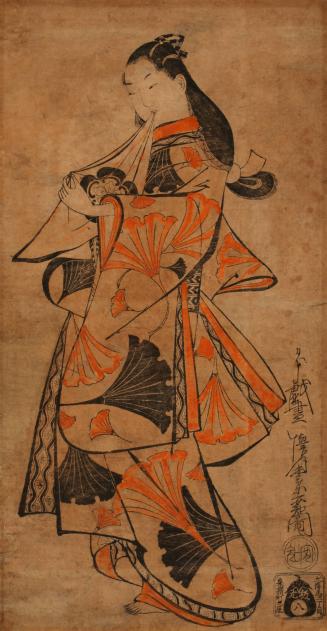 Courtesan in a Robe Decorated with Ginko Leaves
