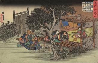 Ise no Saburo Visits Ushiwakamaru in Hiding and Swears his Fealty, no. 6 from  the series A Pictorial Biography of Yoshitsune