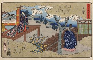 Prince Genji Sees Young Murasaki: Illustration for Wakamurasaki, Chapter 5, from the series The Fifty-four Chapters of the Tale of Genji