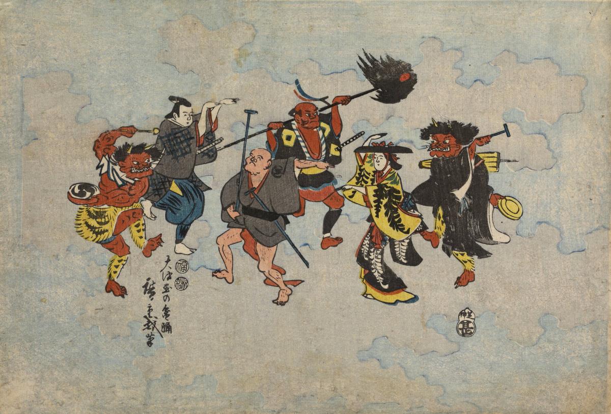 Figures from Otsu Folk Paintings Performing a Religious Dance