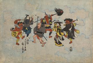 Figures from Otsu Folk Paintings Performing a Religious Dance
