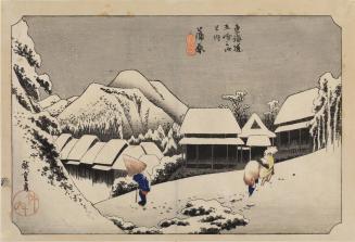 Evening Snow at Kambara, from the Hoeido series Fifty-three Stations of the Tōkaidō