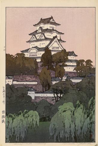Himeji Castle - Morning, from the series Eight Views of Cherry Blossoms