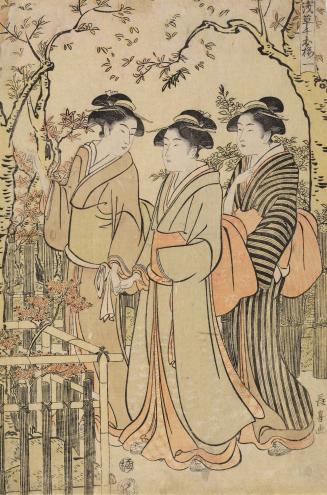 Three Women Viewing Cherry Blossoms, from the series The 1000 Cherry Trees at Asakusa