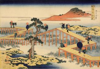 Yatsuhashi Eight-section Bridge in Mikawa Province, from the series Famous Bridges of the Provinces