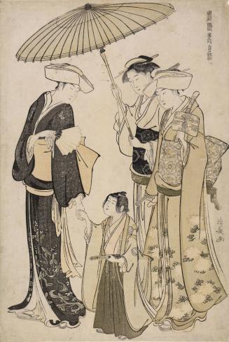 Mother, Child and Attendant with Parasol, from the series Modern Brocades of the East
