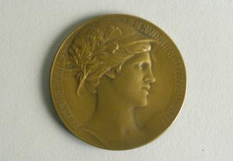 Medal to Commemorate the Visit to New York of the French and British War Commissions: Recto, Head of a Woman Encircled by Inscription; Verso, Gallia and Britannia greeting Columbia