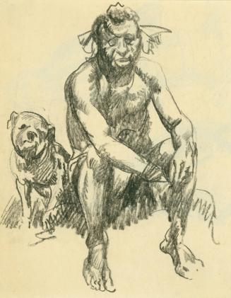 Seated Man with Bulldog