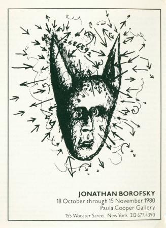 Exhibition Announcement for Jonathan Borofsky, October 18 - November 15, 1980, Paula Cooper Gallery
