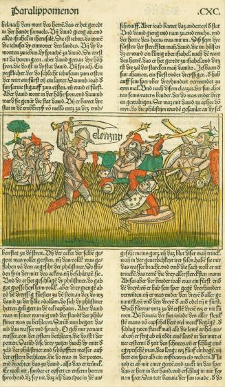 Eleazer's Victory in the Wheat Field, from the Cologne Bible