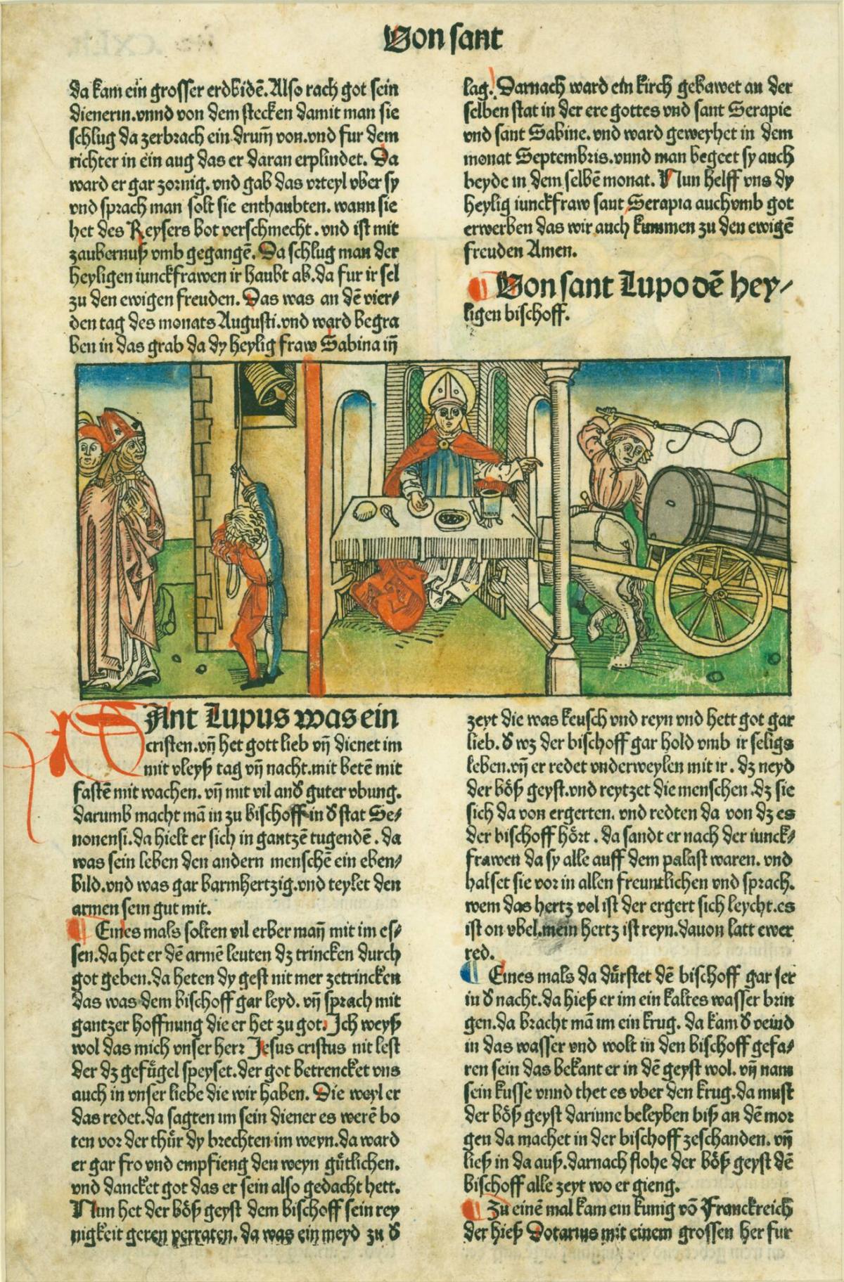 Page from the Life of St. Lupus of Sens, The Golden Legend of Jacobus da Voraigne