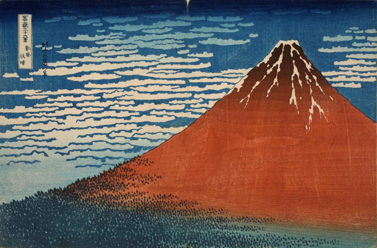 Fuji in Clear Weather (Red Fuji), from the series Thirty-six Views of Mt. Fuji