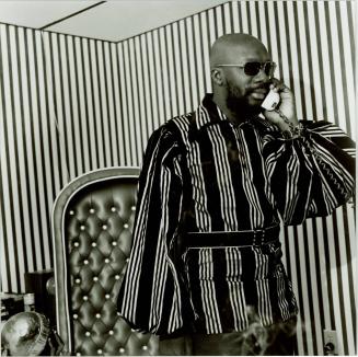 Isaac Hayes in his Stax Office, from the portfolio The Memphis Blues Again