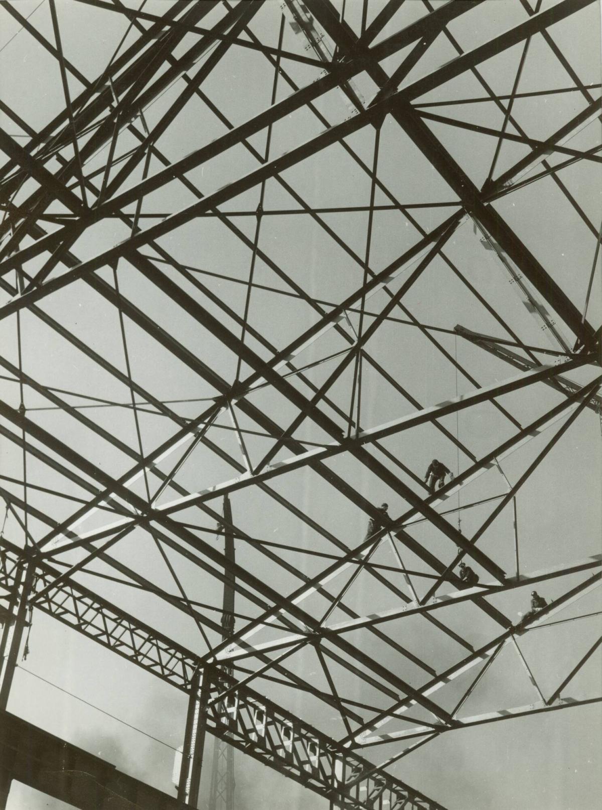 Workers on Roof Girders during Construction of New Carnegie-Illinois Steel Plant in Pittsburgh