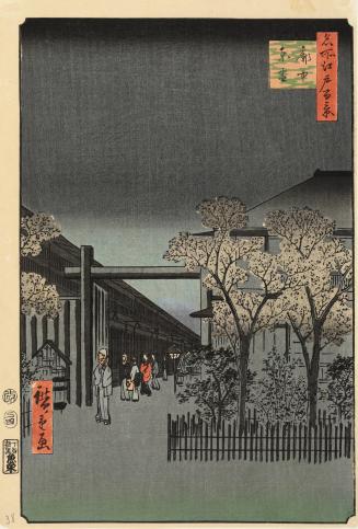 Dawn inside the Yoshiwara (kakuchū shinonome), from the series One Hundred Famous Views of Edo (Meisho Edo hyakkei)