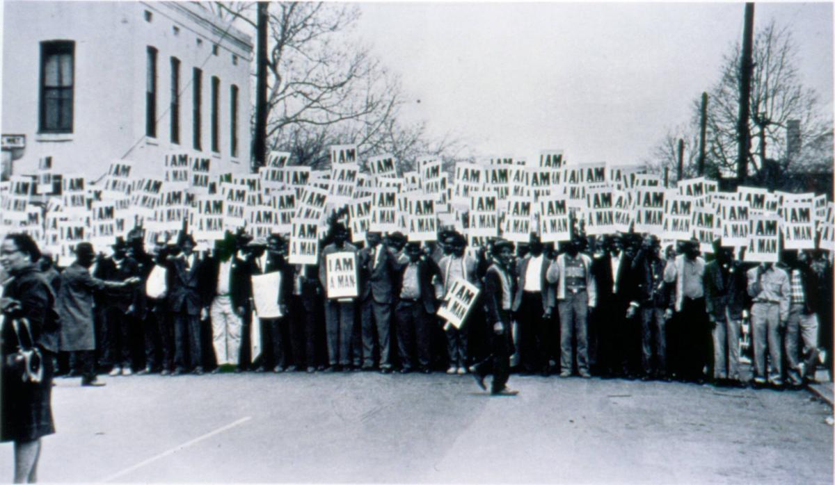 I Am A Man: Sanitation Workers Strike, Memphis Tennessee, March 28th, 1968, from the portfolio I am a Man