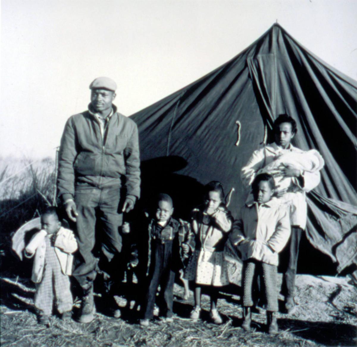 Tent City Family: This family was evicted from their home for voting, Sommerville, Fayette County, Tennessee, 1960, from the portfolio I am a Man