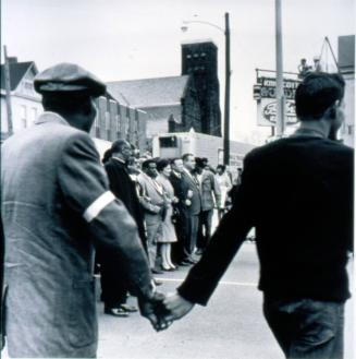 Untitled: Bishop Frederick Jordan, AME Baptist Church, T.U. Jones, Head of Sanitation Workers, Walter Ruether, United Auto Workers, lead commemorative march, Memphis, Tennessee, April 8th 1968, from the portfolio I am a Man