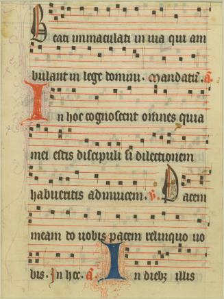 Leaf from a Choral Book with Part of the Service for the Dead