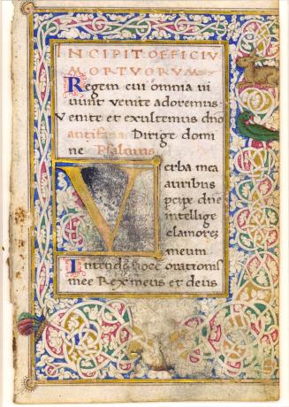 Leaf from a Book of Hours or Psalter:  Office of the Dead