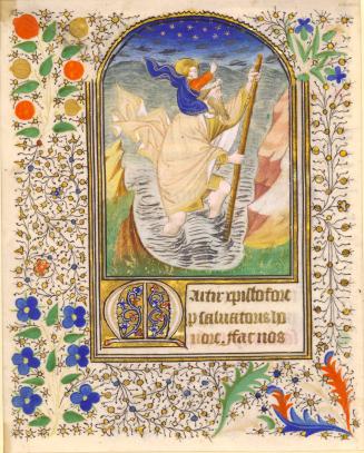 Leaf from a Book of Hours: Suffrage (St. Christopher Carrying the Christ Child)