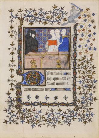 Leaf from a Book of Hours: Office of the Dead (Monks Praying over a Casket)